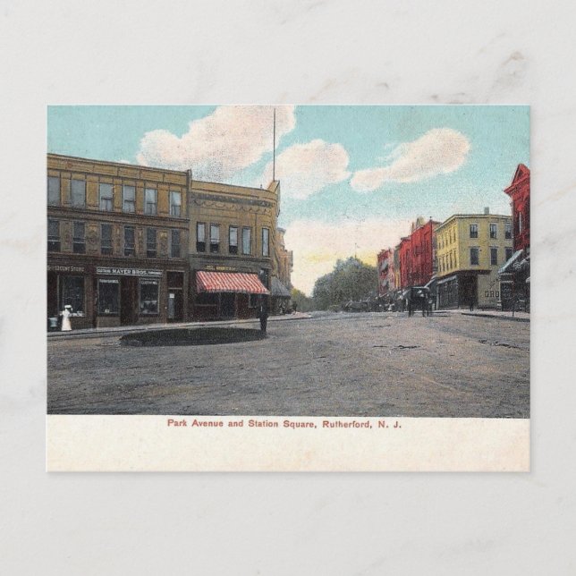 Postal Station Square, Rutherford, Nueva Jersey, 1909 (Anverso)