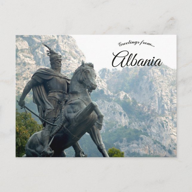 Postal Statue of George Kastrioti Skanderbeg in Albania (Anverso)