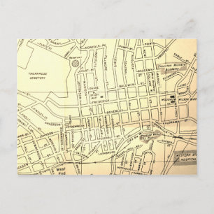 Postal Staunton, VA Mapa de Vintage