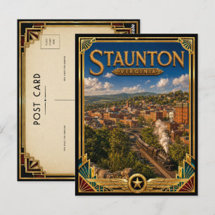 Postal Staunton Virginia Vintage Art Deco Edad de Oro