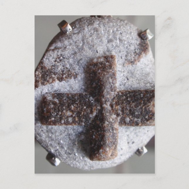 Postal Staurolita, intersección perfecta de cristal (Anverso)