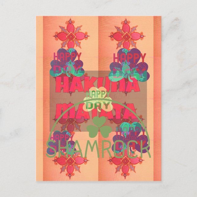 Postal Stay Blessed Happy Saint Patrick's Day Hakuna Mata (Anverso)