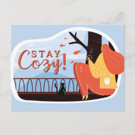 Postal Stay Cosy Cosy Hygge Autumn otoño FolkArt Decor AÑ