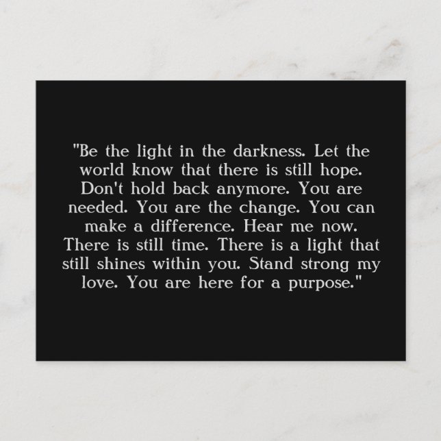 Postal 'Stay' del Proyecto Semicolon (Anverso)