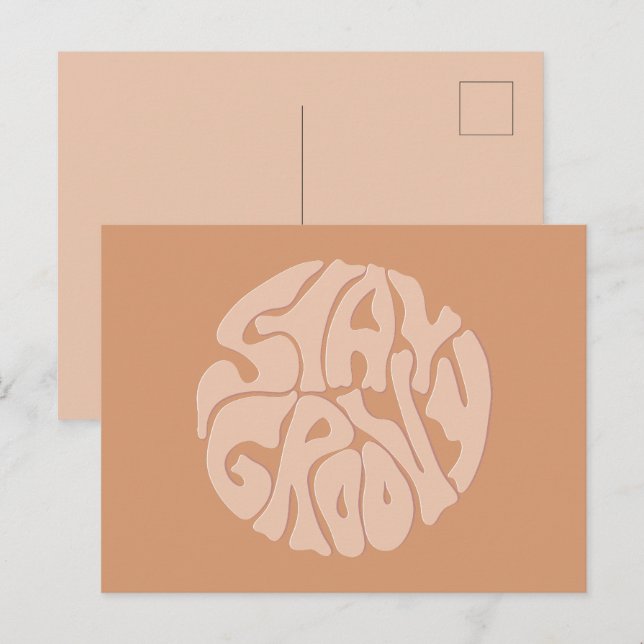 Postal Stay Groovy Retro Beige (Anverso / Reverso)