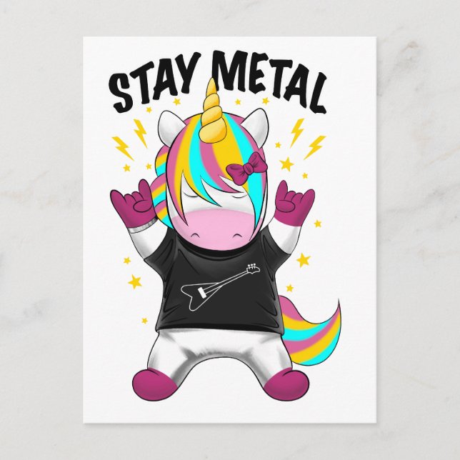 Postal Stay metal unicorn (Anverso)