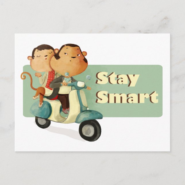 Postal Stay Smart Scooter Monkeys (Anverso)