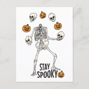 Postal Stay Spooky Funny Halloween Skeleton Skulls