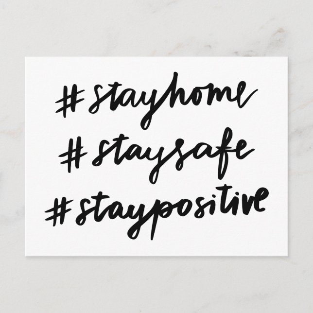 Postal #stayhome #staysafe #permanecer positivo (Anverso)