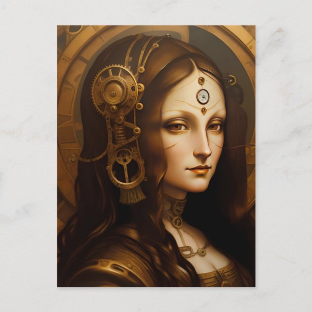 Postal Steam Punky Mona Lisa (Anverso)