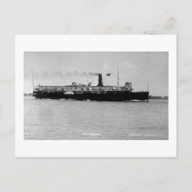 Postal Steamer Alpena en el río St. Clair por Louis Pesha (Anverso)
