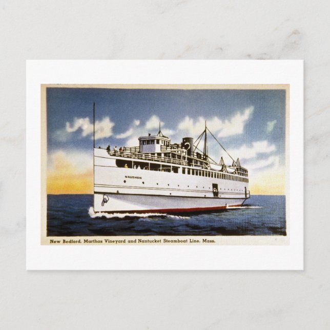 Postal Steamer Naushon, Nantucket Steamboat Line, Mass. (Anverso)