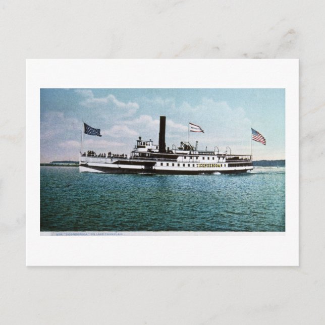Postal Steamer Ticonderoga en el lago Champlain (Anverso)