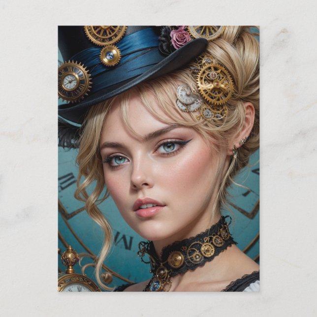 Postal Steampunk Alice (Anverso)