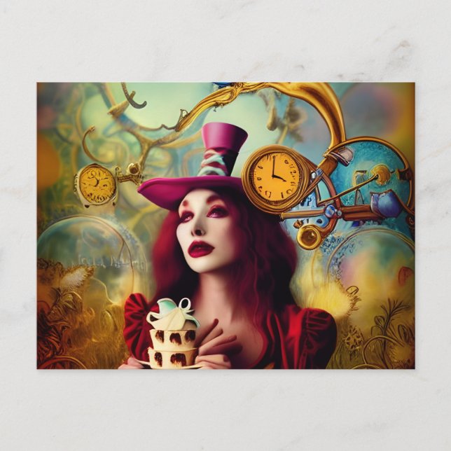 Postal Steampunk Alice Hatter Ketime (Anverso)