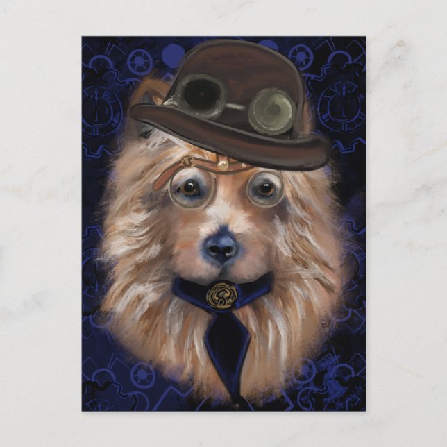 POSTAL STEAMPUNK AUSTRALIAN TERRIER (Anverso)