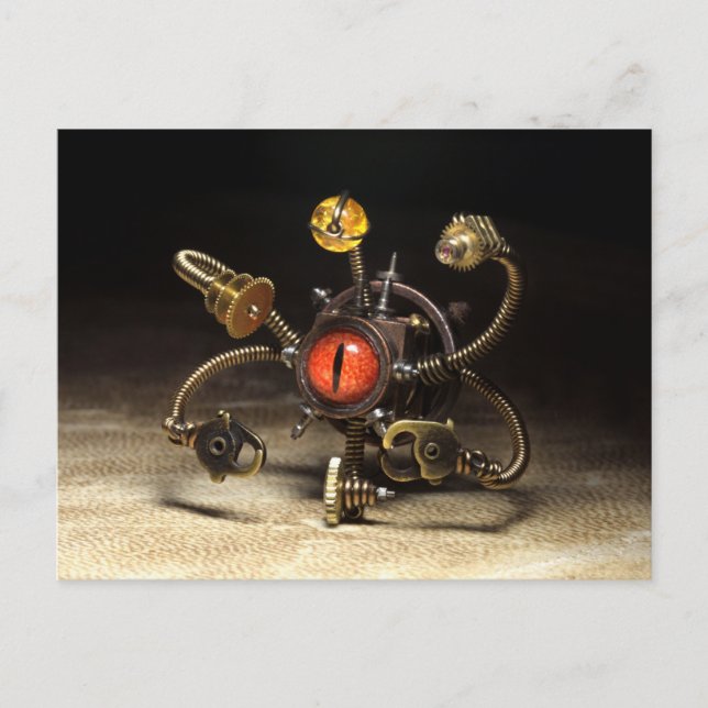 Postal Steampunk Beholder Robot (Anverso)