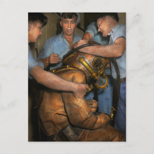 Postal Steampunk - Buceador - Una carga sobre mis hombros