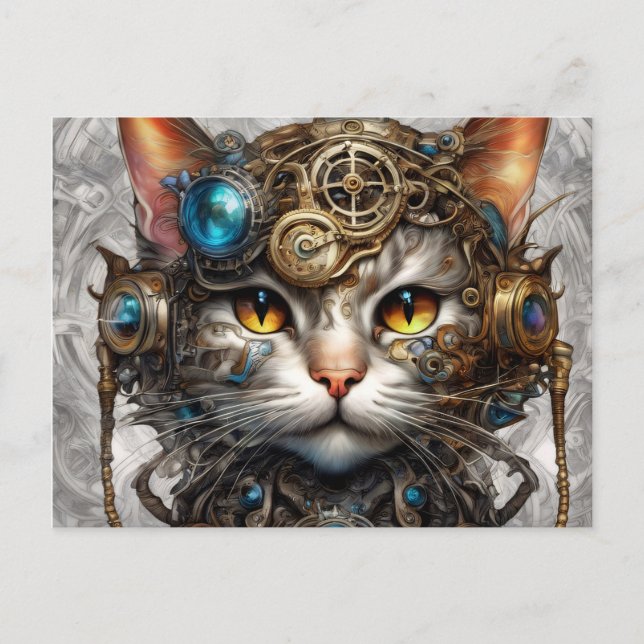 Postal Steampunk Cat 1 (Anverso)