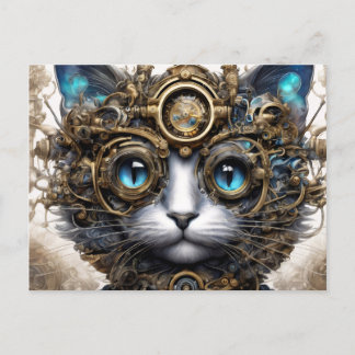 Postal Steampunk Cat 2