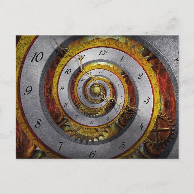 Postal Steampunk - espiral - tiempo infinito (Anverso)