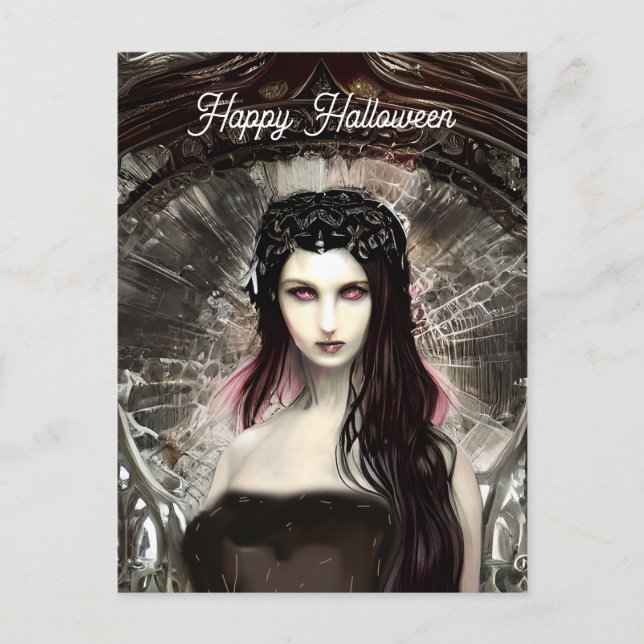 Postal Steampunk Fallen Angel | Arte oscuro (Anverso)