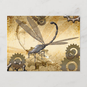Postal Steampunk, increíbles libélulas de vapor
