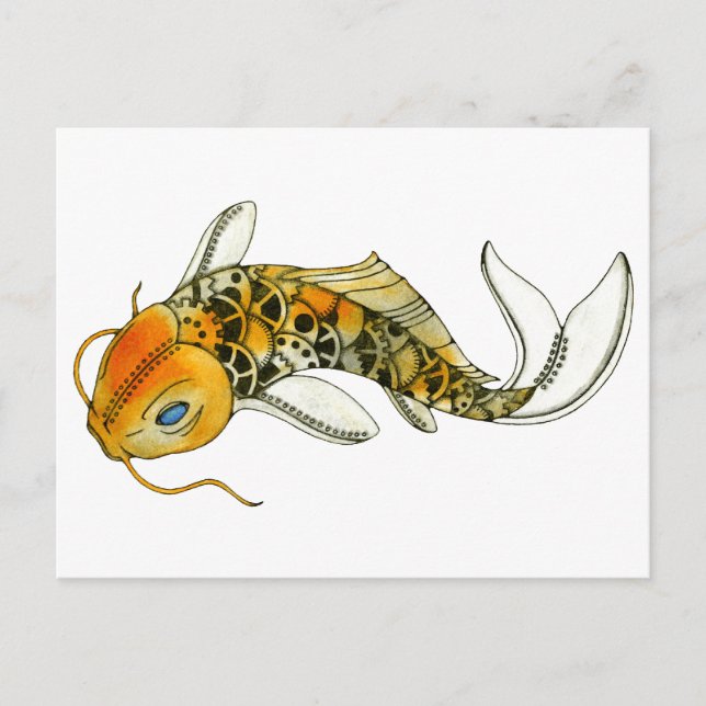 Postal Steampunk Koi (Anverso)
