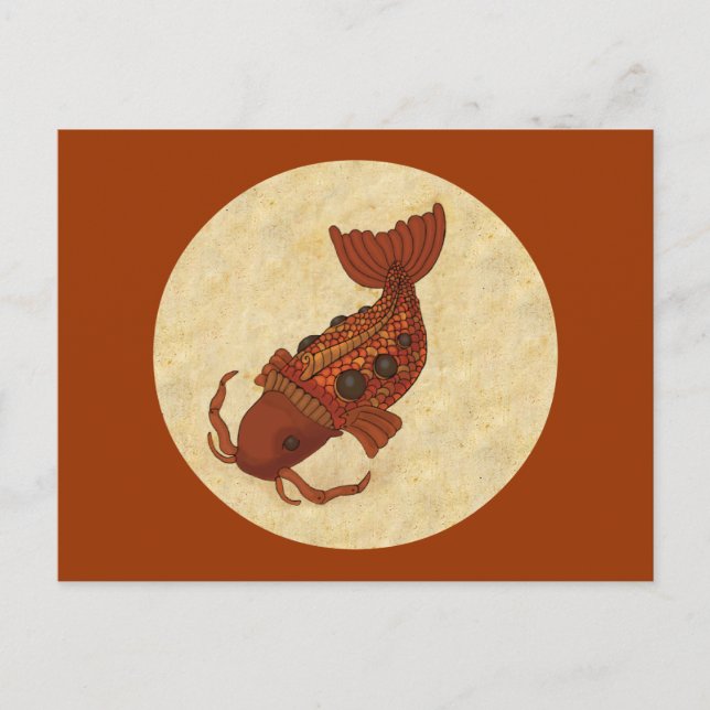 Postal Steampunk Koi (Anverso)