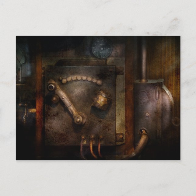 Postal Steampunk - La sala de control (Anverso)