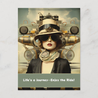 Postal Steampunk Lady Life es un viaje... ¡Disfruten del