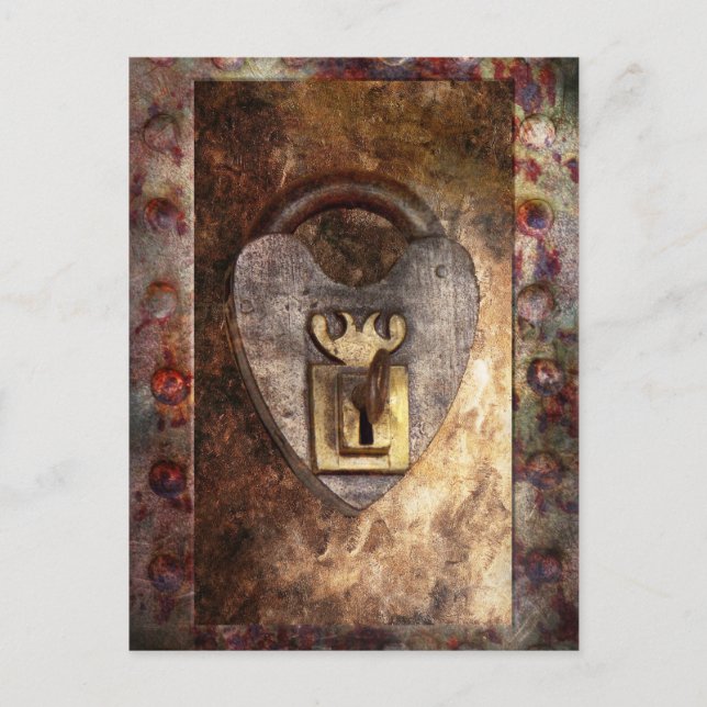 Postal Steampunk - Locksmith - La llave de mi corazón (Anverso)