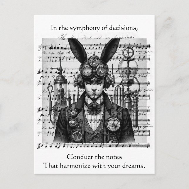 Postal Steampunk Music Man (Anverso)