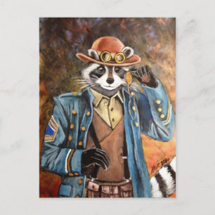 Postal Steampunk Raccoon