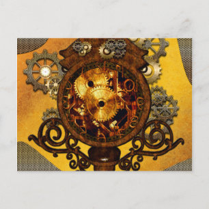 Postal Steampunk, reloj impresionante