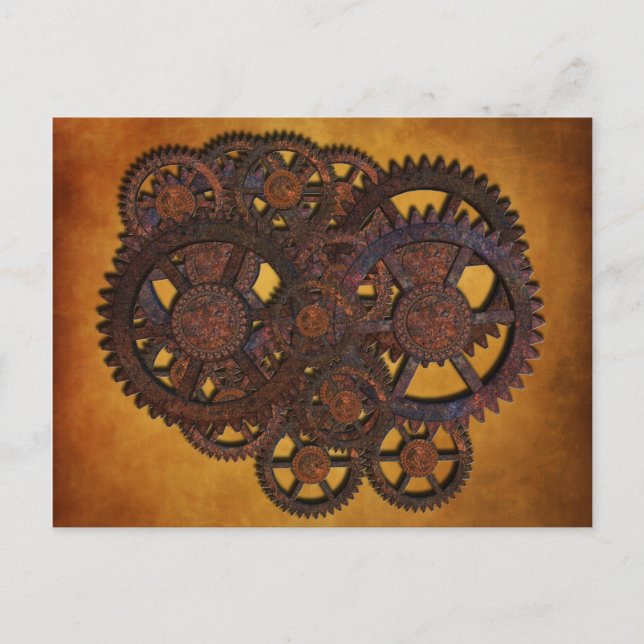 Postal Steampunk Rusty Gears (Anverso)