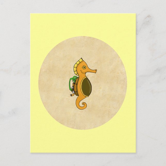Postal Steampunk Seahorse (Anverso)