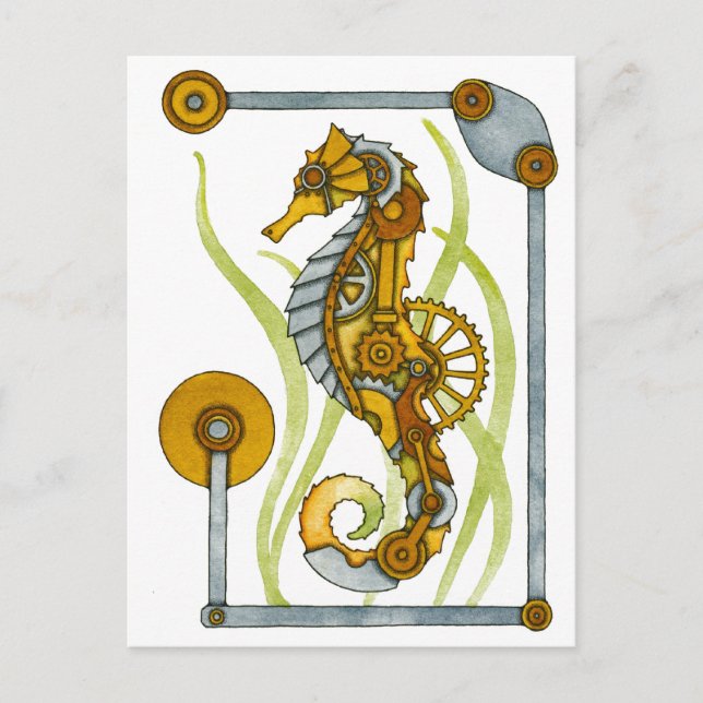 Postal Steampunk Seahorse (Anverso)