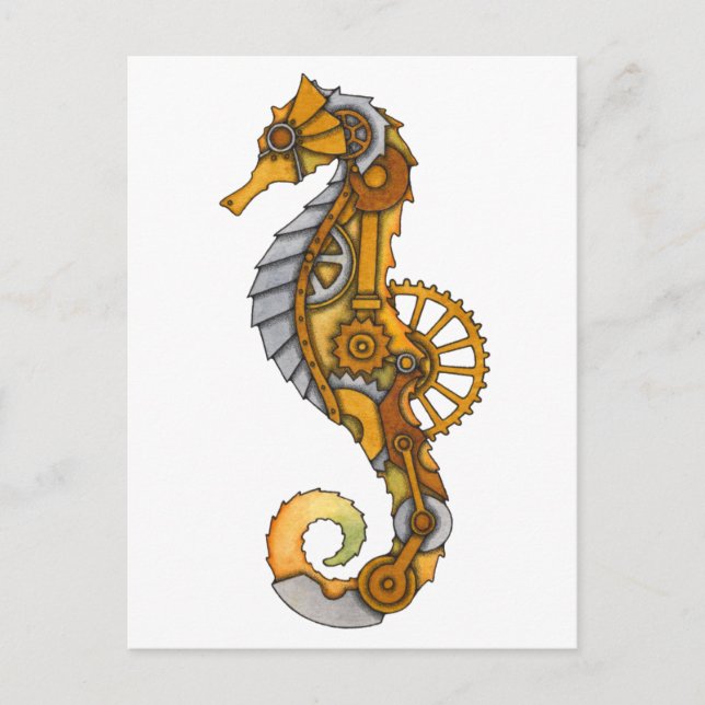 Postal Steampunk Seahorse (Anverso)