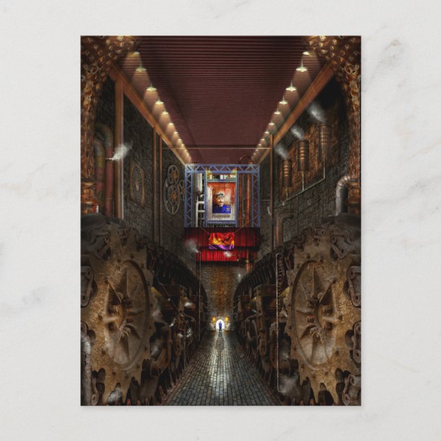Postal Steampunk - Sociedad distópica (Anverso)