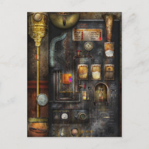 Postal Steampunk - Todo eso para una taza de café