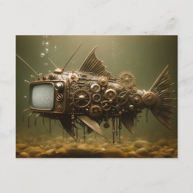 Postal Steampunk TV Catfish (Anverso)
