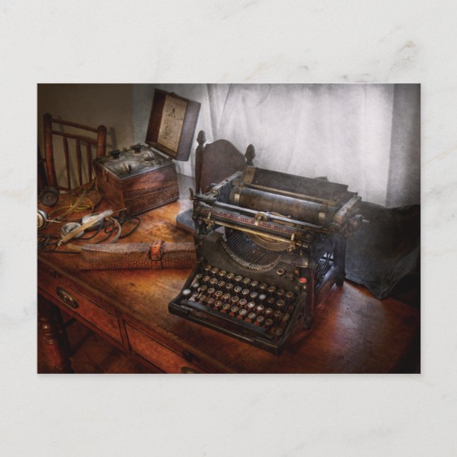 Postal Steampunk - Typewriter - El mensajero secreto (Anverso)