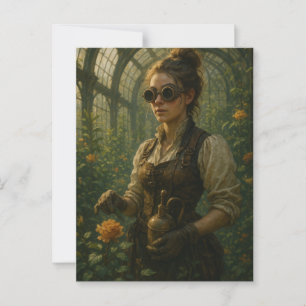 Postal Steampunk Victorian Gardener Art