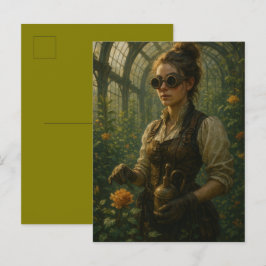 Postal Steampunk Victorian Gardener Art
