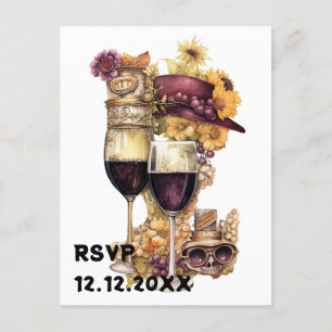 Postal Steampunk wine rsvp