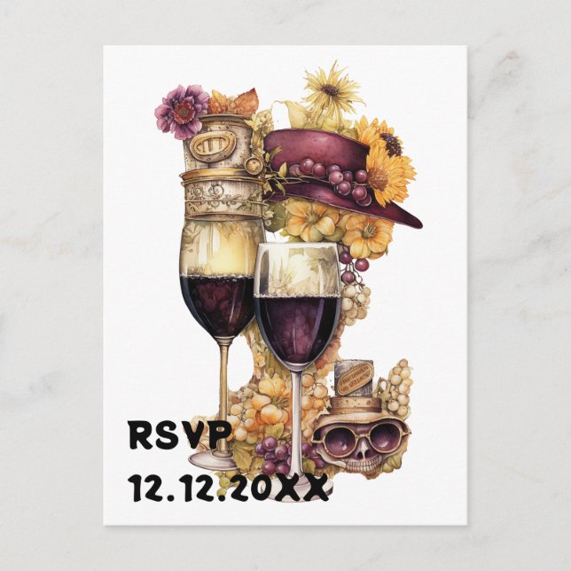 Postal Steampunk wine rsvp (Anverso)