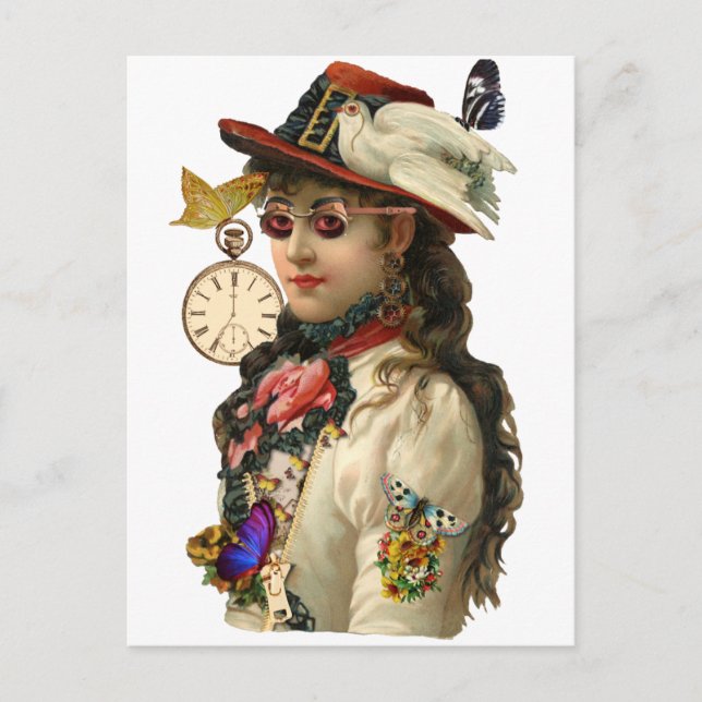 Postal SteamPunk Woman (Anverso)