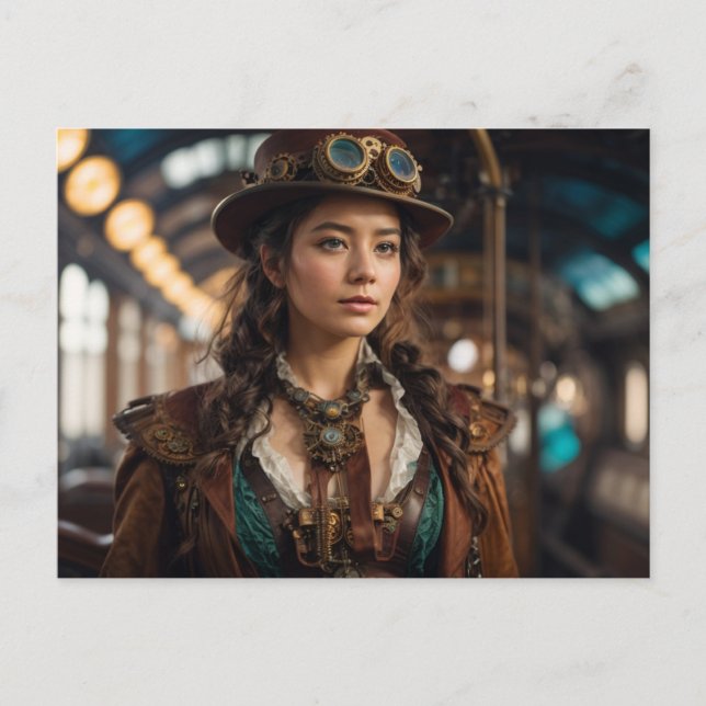 Postal Steampunk Woman (Anverso)