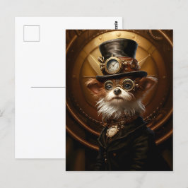 Postal Steampunk Yorkie Dog Yorkshire Terrier Cute 110